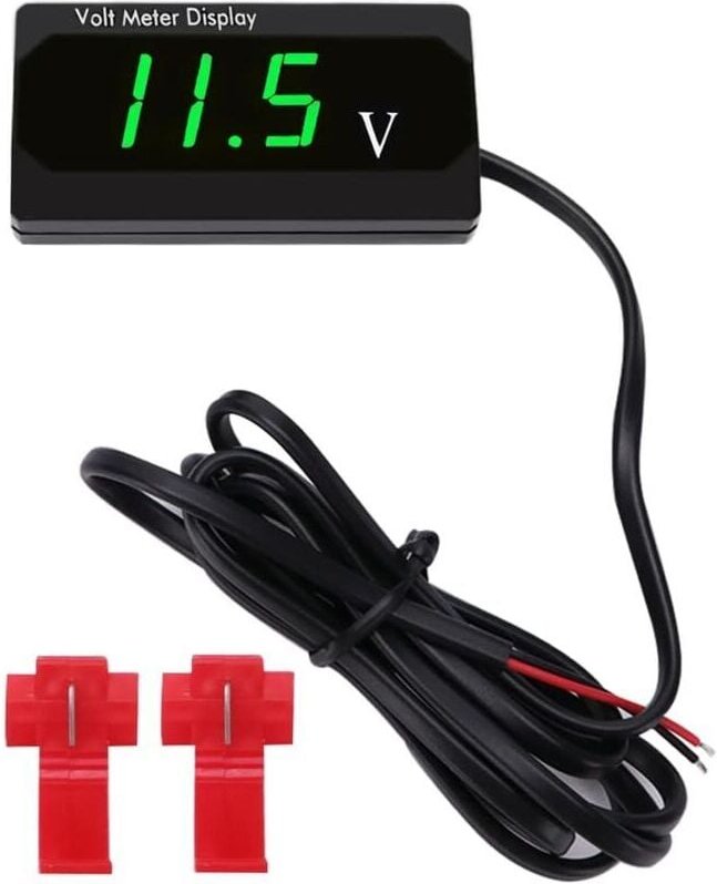 Mumu - dc 12 v wasserdichte Auto-Voltmeter mit LED-Anzeige, Spannungsmesser mit Anschlüssen, Mini-LED-Voltmeter für Boot...