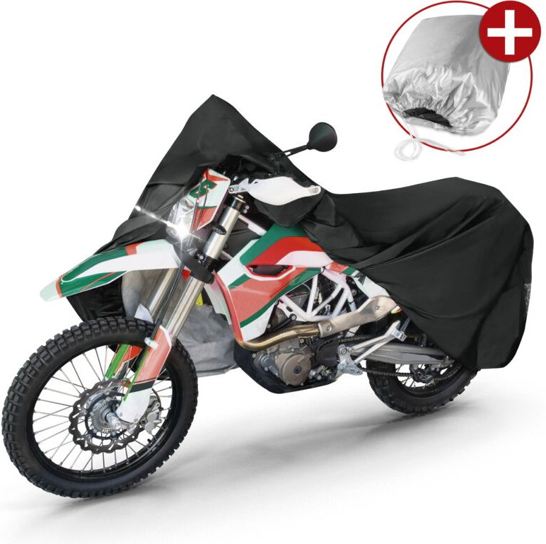 Walser - Motorrad Abdeckplane xl, Motorrad Abdeckplane aus robustem pvc, Motorrad-Garage wasserdicht - 255x110x135 cm sc...