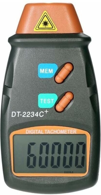 Thumbnail - Laser-Handheld-Digital-Tachometer, berührungsloser Drehzahlmesser, Bereich 2,5 U/min bis 99,999 U/min, Flüssigkristallan...