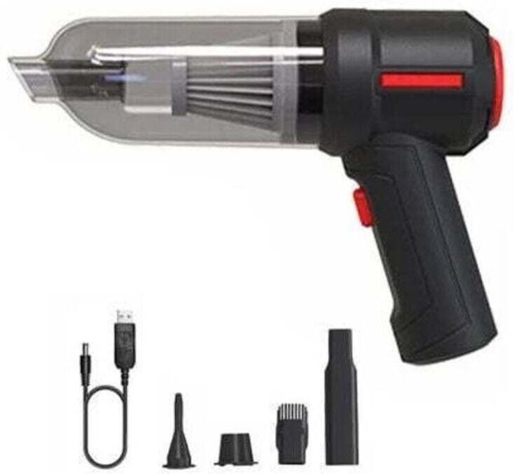 4 in 1 Hand-Akku-Luftgebläse Air Duster Mini 9000Pa Akku-Handstaubsauger für Auto-PC-Tastatur Schwarz