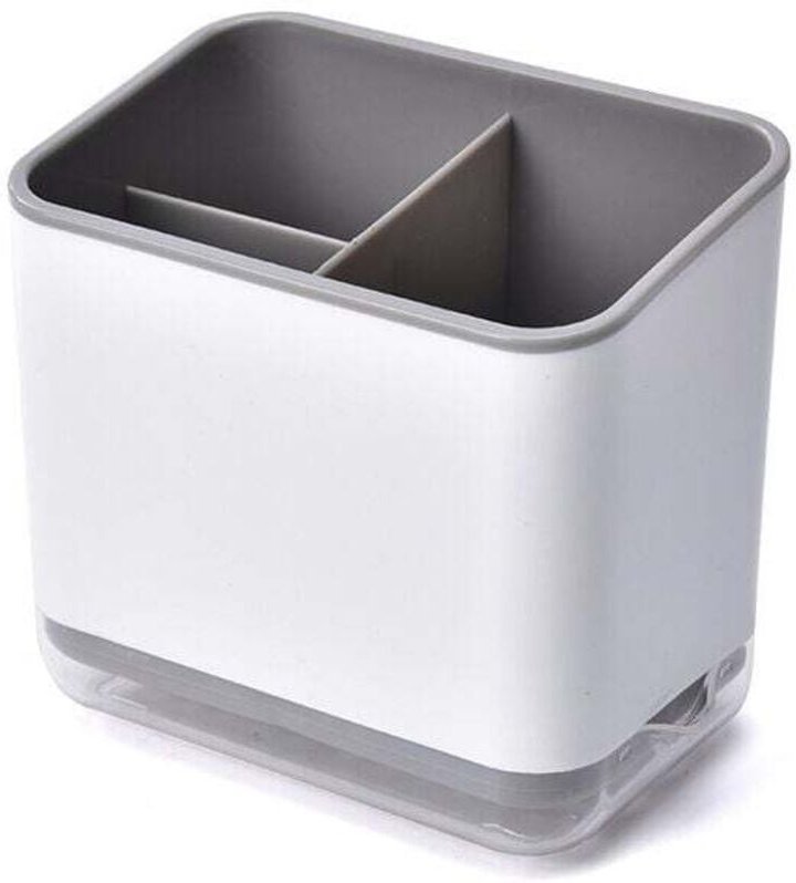 Portacubiertos, escurridor de cubiertos con tapa, contenedor multifuncional con 3 ranuras de drenaje, soporte para palil...