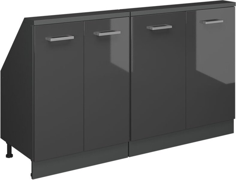 Dachschrägenschrank-Set Rion, Anthrazit Hochglanz/Anthrazit, 2er Set, Vicco