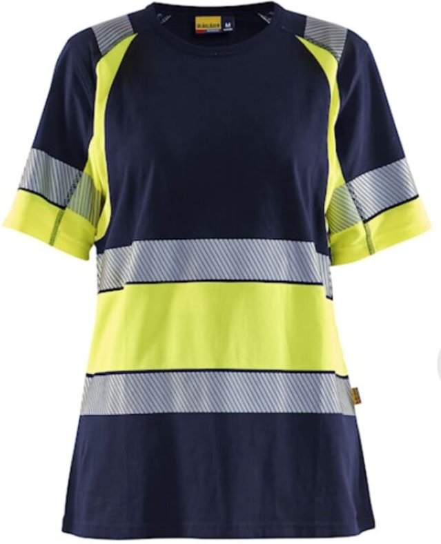 Hochsichtbares Arbeitst-T-Shirt Damen Klasse 1 3410 - Marine/Gelb S