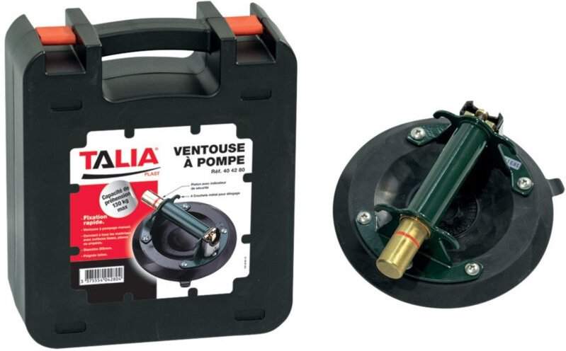 Taliaplast - Einfacher Pump-Saugnapf 404280 Stahl D20cm Kapazität 130kg.