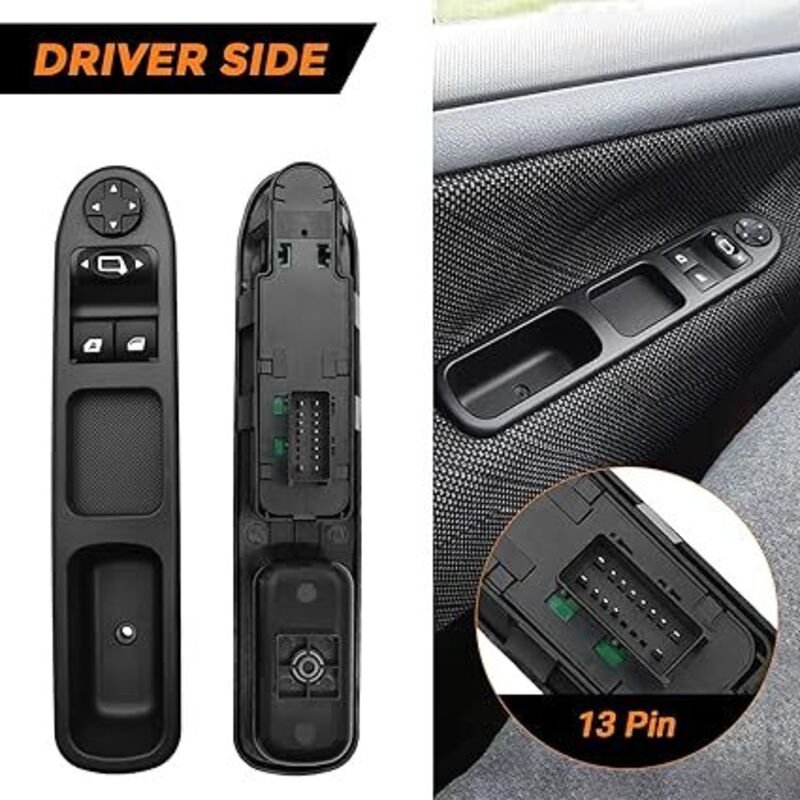Fensterhebersteuerung für Beifahrer- und Fahrerseite, kompatibel mit Peugeot 207, Fensterheberschalter, elektrischer Fen...