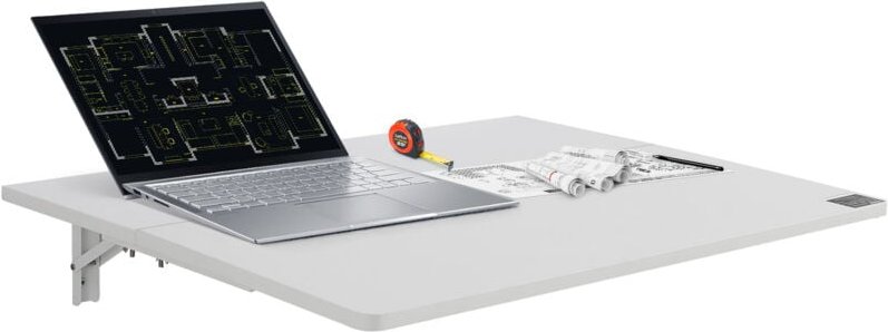 VEVOR Wandklapptisch, 80 x 50 cm, Wandmontage, Klapptisch, schwebender Schreibtisch mit Eisenhalterung, klappbarer Schre...