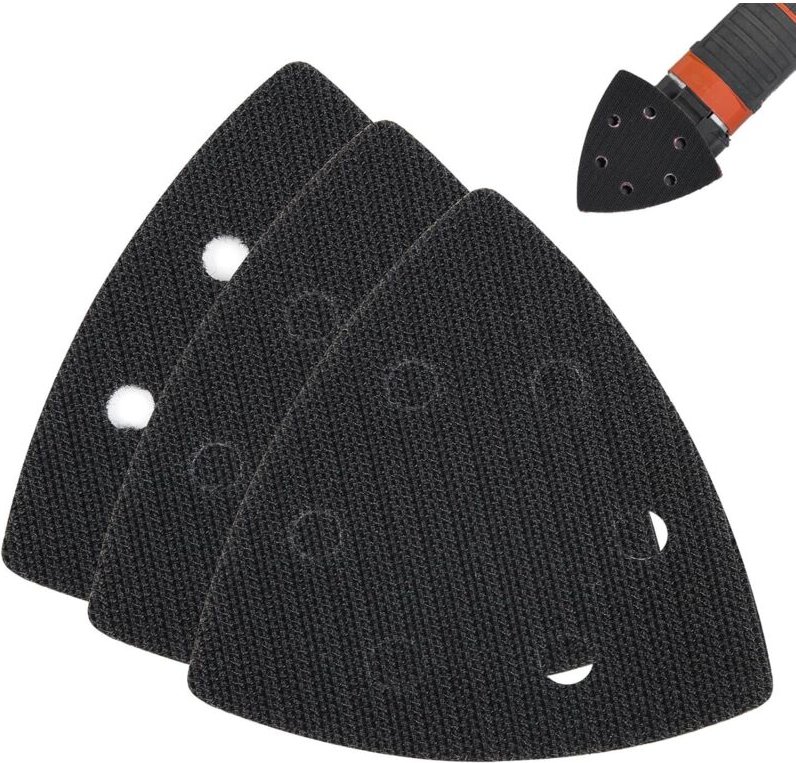 3-teiliges dreieckiges Ersatz-Schleifpad, 93 x 93 x 93 mm Schleifer-Ersatzpad, 6-Loch-Dreieck-Ersatzpad-Schleifgeräte (s...