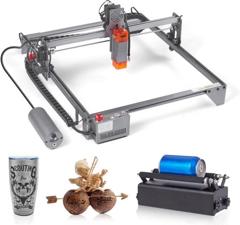 10 w Lasergravierer, 15,7 x 15,7 Zoll große Fläche, Rotationswalze, Hochgeschwindigkeitsschneider für Holz, Metall, Acry...