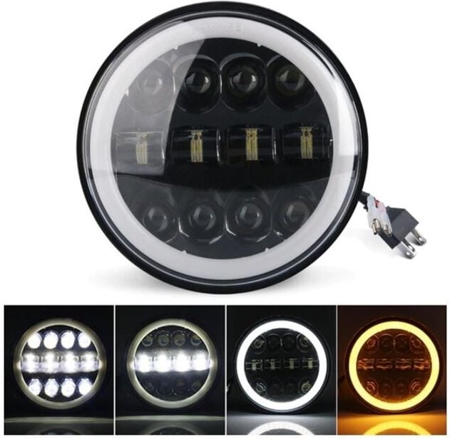 Frontleuchte 7"" Voll-LED 1 Stück 12V Harley, Jeep, Land Rover, Hummer, Lada