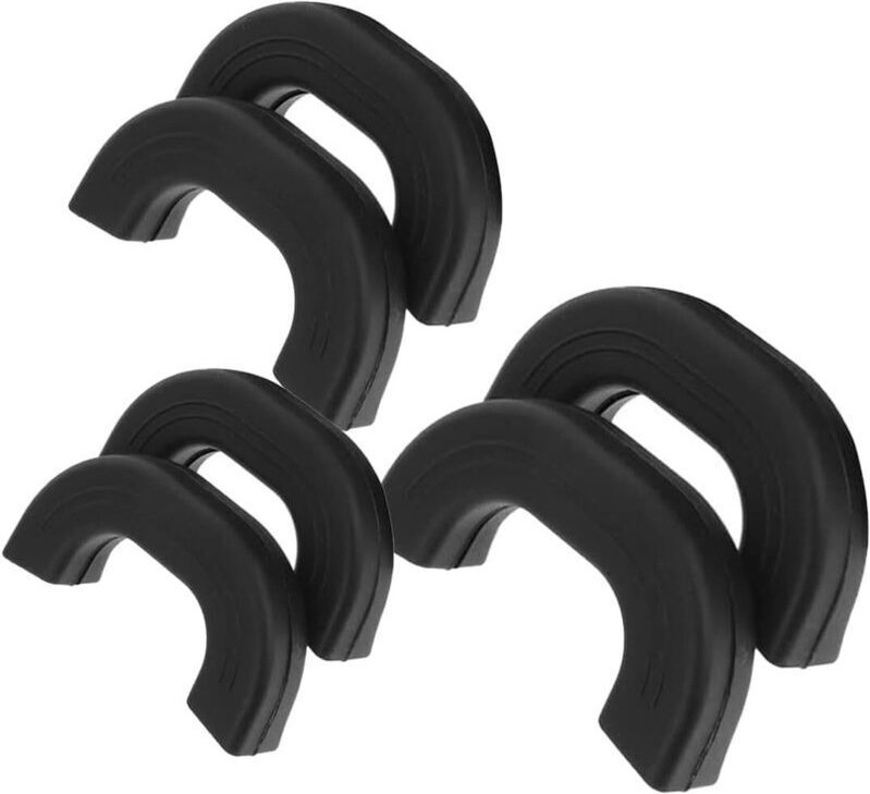 Topflappen aus Silikon, hitzebeständig, für Küchenutensilien, Schwarz, 6 Stück - KZQ