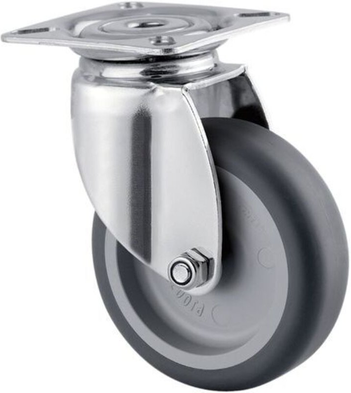 TENTE Lenkrolle Edelstahl Plattenbefestigung 75 mm 75 kg