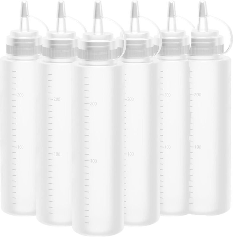 Gewürz Squeeze Flaschen Für Sauce,6 Stücke Quetschflaschen,für Sauce, Kunststoff Quetschflasche, Saucen, Mayonnaise, Sen...