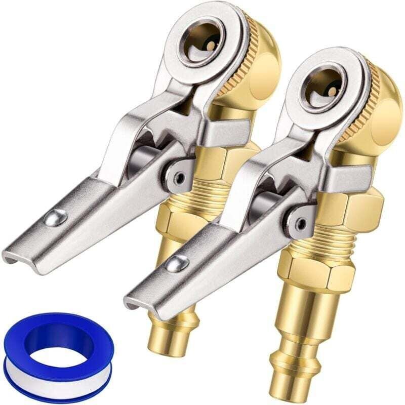 2er-Pack geschlossenes Kugelfutter mit Clip, 1/4-Zoll-FNPT-Luftfutter mit Schnellanschluss, Reifenfülldüse mit Schnellan...