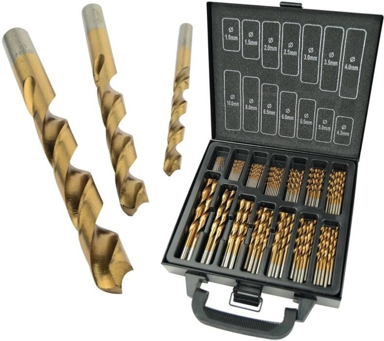 Brüder Mannesmann - M54399 hss Metall-Spiralbohrer-Set 99teilig TiN Zylinderschaft 1 Set