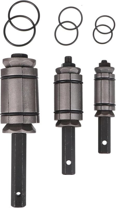 Auspuffrohr-Aufweiter, Durchmesser 30-85 mm, 3-teilig, Kohlenstoffstahl/Nitrilkautschuk