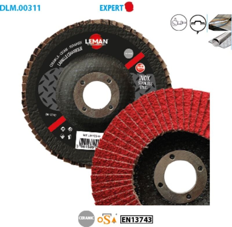 Box mit 10 keramischen Schleifscheiben für Metall, Expert ø 125, Körnung 60, Bohrung 22,23 mm, konisch