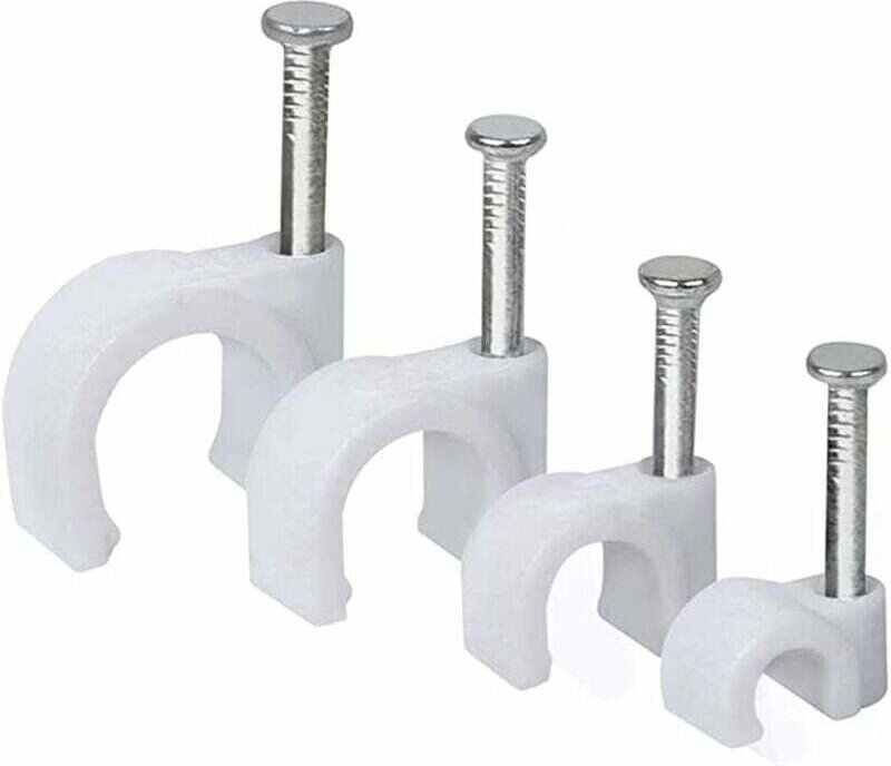 Aiperq - Kabelclips für Kabel Nagelclips 6 7 8 10 mm Kabelclips Nagelclips Klebeclips mit Nägeln zur Befestigung von Kab...