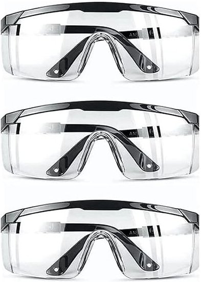 3 Stück) Schutzbrille Antibeschlag, Anti-UV, Anti-Kratzer, geeignet für Arbeitsplatz, Bau, Heimwerken, Labor, Schweißen,...