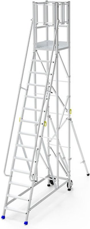 Stehleiter mit großem Podest - 11 Stufen - Bühnehöhe de 2.75m - ER11SL-PD