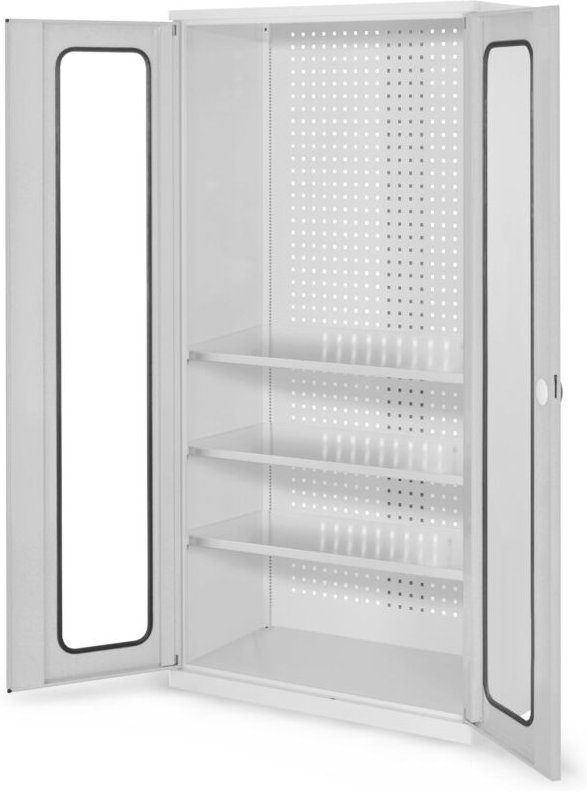 Kappes ®RasterPlan Werkzeugschrank 1950x1000m Modell 6 Tiefe 500mm Sichtfenstertüren lichtgrau
