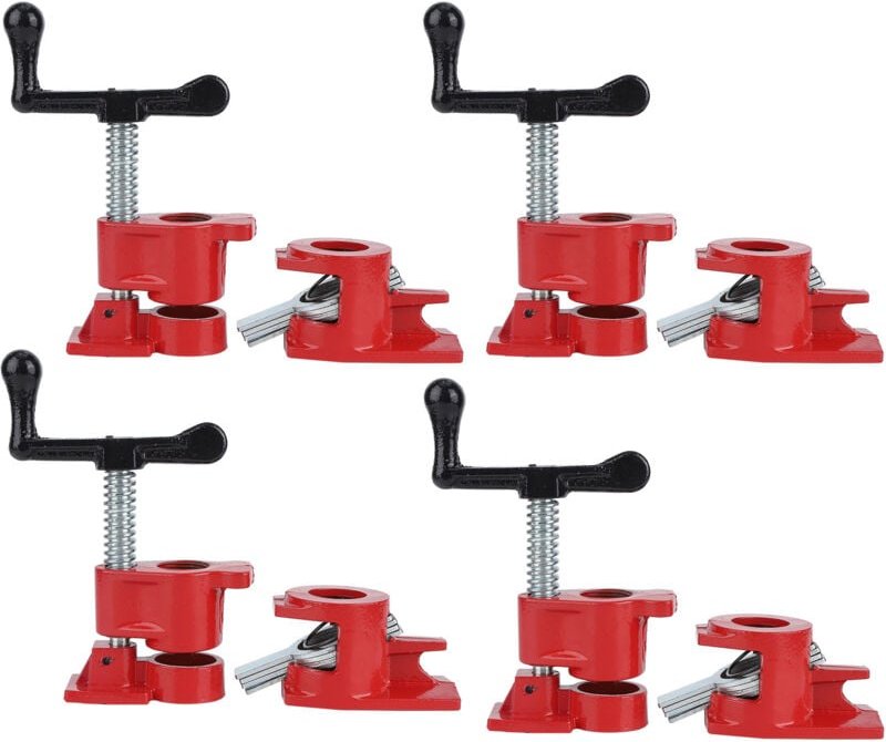 Thumbnail - 4 Sets 3/4 Zoll Schnellspanner, robust, breite Basis, Eisen, Holz, Metall, Klemmen-Set, Holzbearbeitungswerkbank