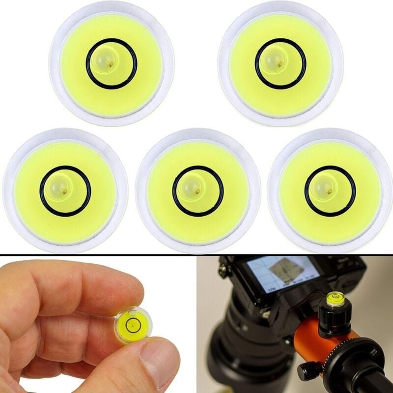 Thumbnail - SNQ - Wasserwaage, 5er Pack, ø 12 mm Durchmesser, Präzisionswasserwaage mit Luftblase, Mini-Wasserwaage für Kameras, Cam...