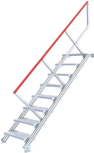 Matisère - Industrietreppe 6 Stufen - Standhöhe de 1.50m - Stufenbreite 600mm - Anstellwinkel 45° - 22110606/MCD