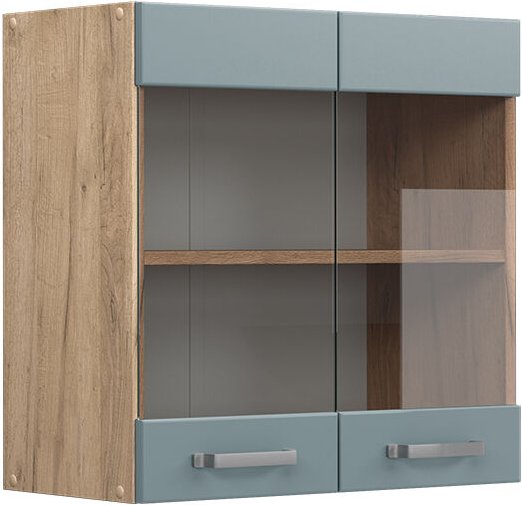 Küchenglasschrank R-Line, Blau-Grau, 60 cm Vicco