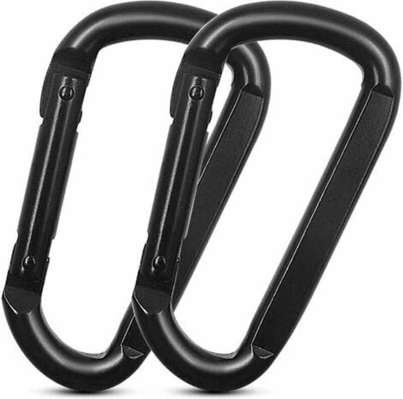 2 Stück Kletterkarabiner, D-förmige Kletterkarabiner, Auto-Locking-Karabiner, Karabinerhaken für Bergsteigen, Wandern