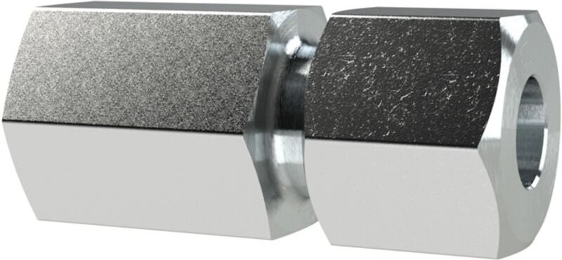 Ger. Aufschraubversch., M16x1,5i., Rohr-AØ 10, Stahl verzinkt - Riegler