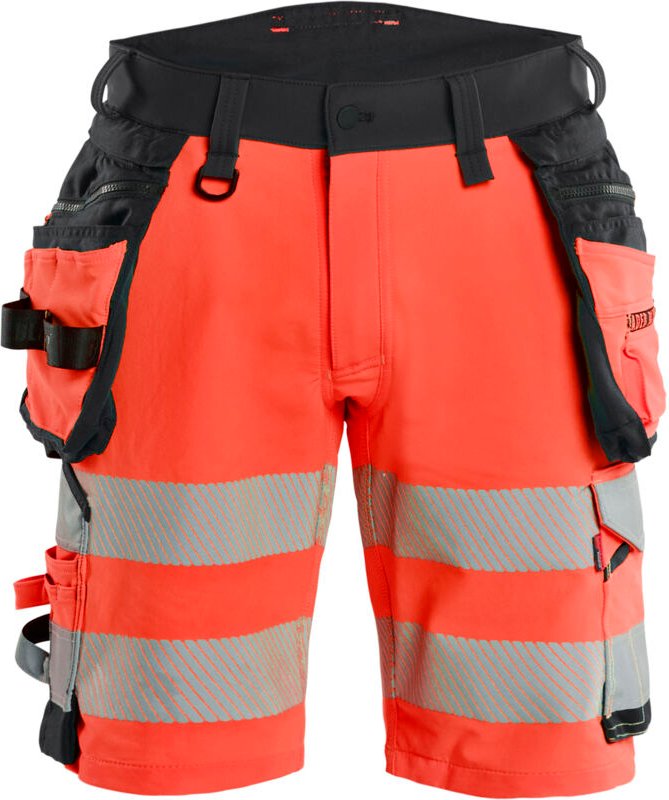 Hochsichtbarer, dehnbarer Arbeitsshort 4D 1120 - Rot/Schwarz 4XL - FR(58) - SE(C64) - Normen