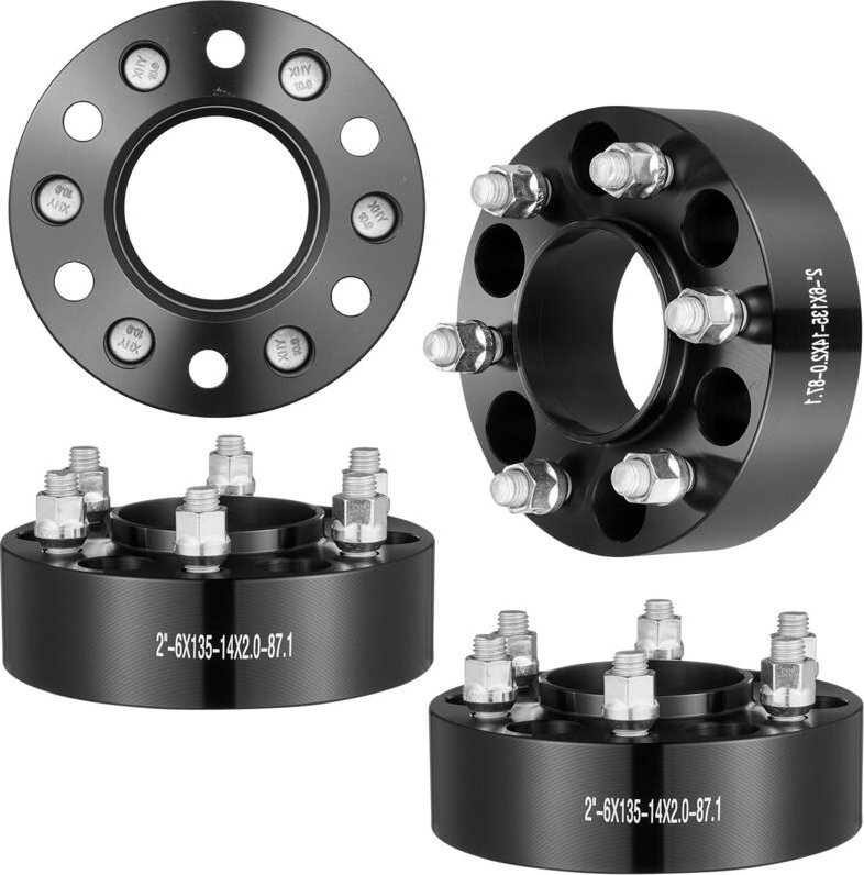 Spurverbreiterungen, 2 Zoll 6 x 5,3 Zoll Radadapter, 6 Radbolzen, geschmiedetes Distanzstück, 87,1 mm Bohrung, nabenzent...