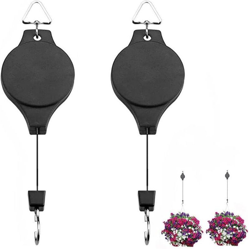 Sollbry - Stück einziehbare Hängerolle, hängender Blumenkorbhaken, Vogelhäuschen, zum Aufhängen von Pflanzenkörben, Blum...