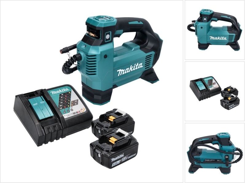 Dmp 181 rt Akku Kompressor 18 v 11,1 bar + 2x Akku 5,0 Ah + Ladegerät - Makita