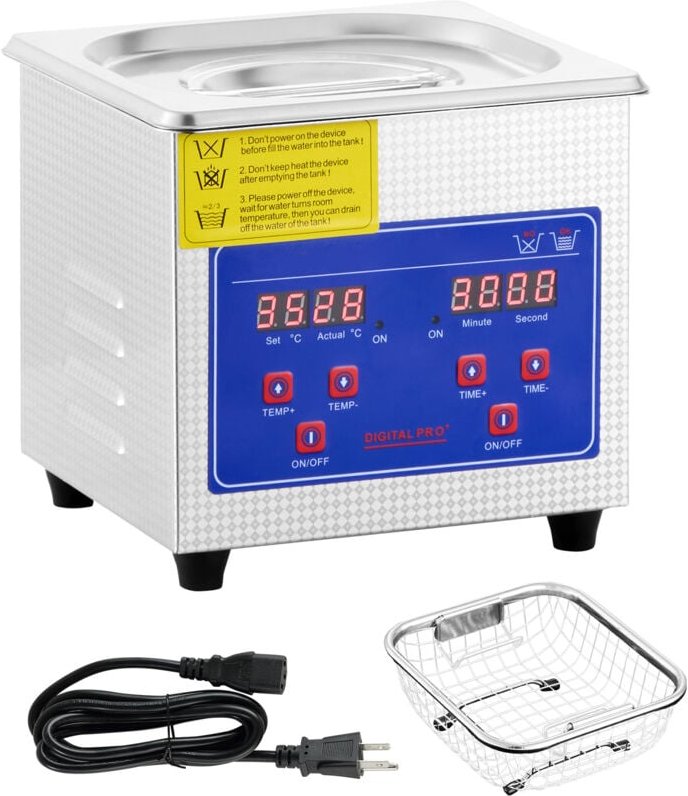 Thumbnail - Professional Ultraschallreiniger 0.3L Schmuckreiniger Digital Timer Heizung Edelstahl 40kHz für Brillen Uhren Ringe Klei...