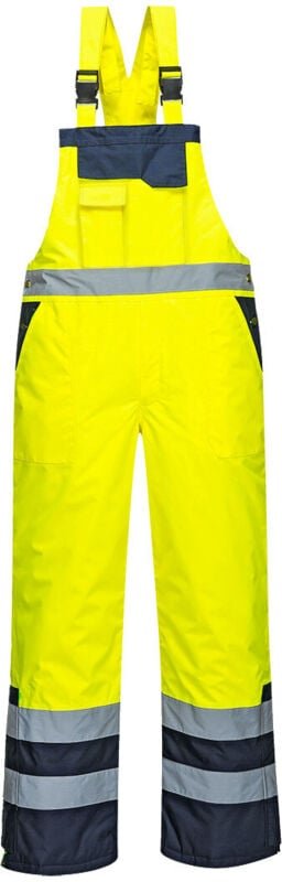 Gestepptes zweifarbiges Kleid Gelb XS