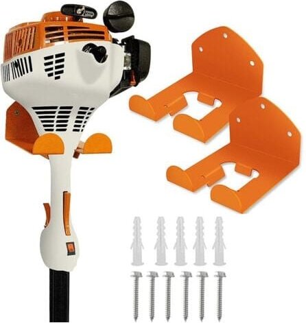 Crochet de support de tondeuse à gazon robuste, outil électrique de jardin, support de rangement mural pour Garage (2 pi...