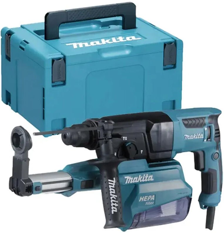 Makita - SDS-plus 800W Bohr- und Meißelhammer Ø26mm - Transportkoffer + Zubehör - HR2650JX14