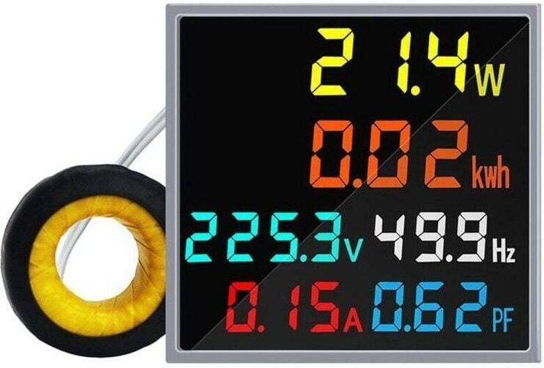 Thumbnail - Einteiliges Mini-Wechselstrommessgerät, Voltmeter, Amperemeter, Wattmeter, Frequenztester, HD-LCD-Anzeige, Leistungsfakt...
