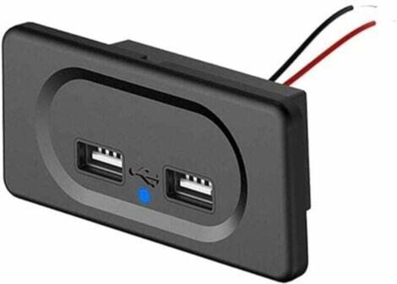 Dual-USB-Ladebuchse, 12 V-24 V 3,1 A Autoladegerät-Bedienfeld, wasserdichte Ladebuchse für Auto, LKW, Motorrad, Marine, ...