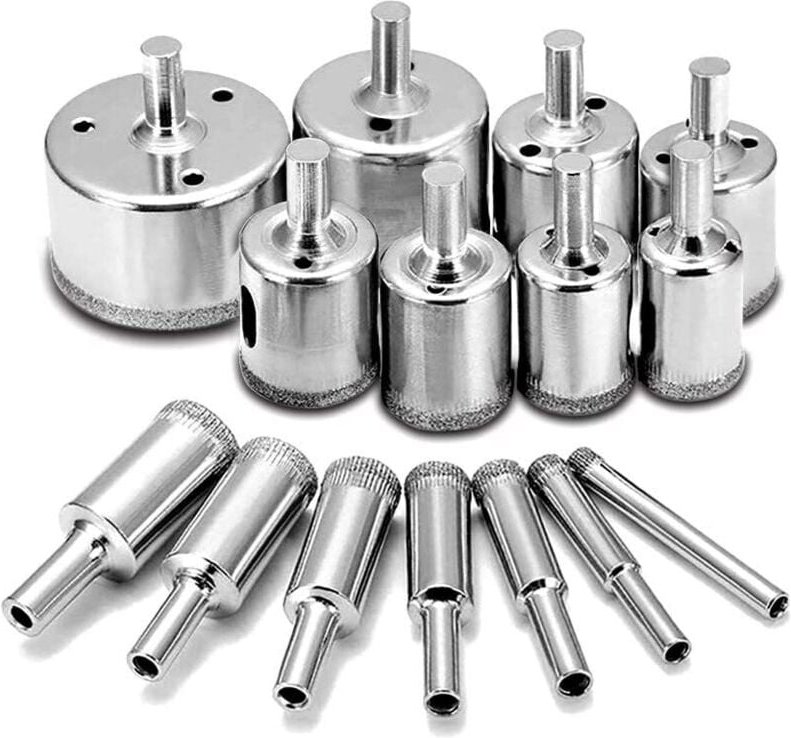 Diamantbohrer, 6–50 mm Glaslochsägen für Diamantbeschichtung, Kohlenstoffstahl für Glas, Keramik, Porzellan, Keramikflie...