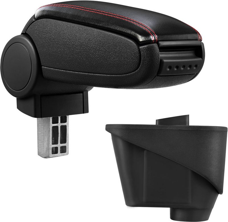 Mittelarmlehne Citroen DS3 mit Staufach Kunstleder Schwarz mit roten Nähten pro.tec