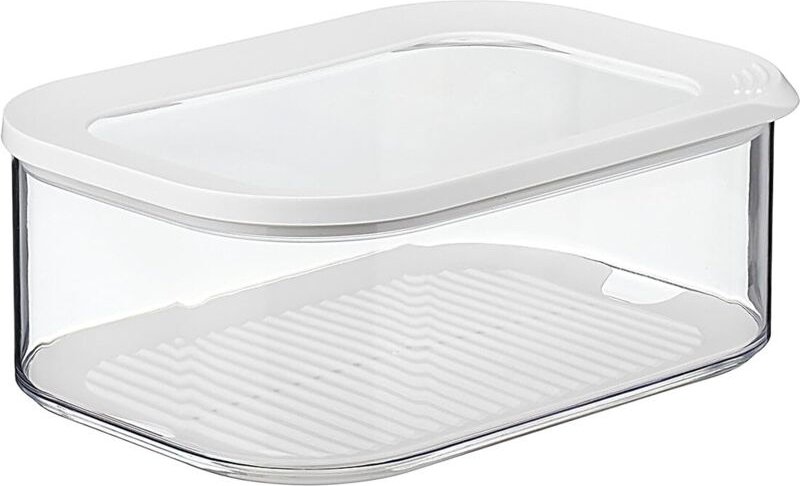 22,5 x 18 x 8,7 cm weiße Aufbewahrungsbox mit Deckel – für Käsestücke und Scheiben – luftdichter Behälter – Aufbewahrung...