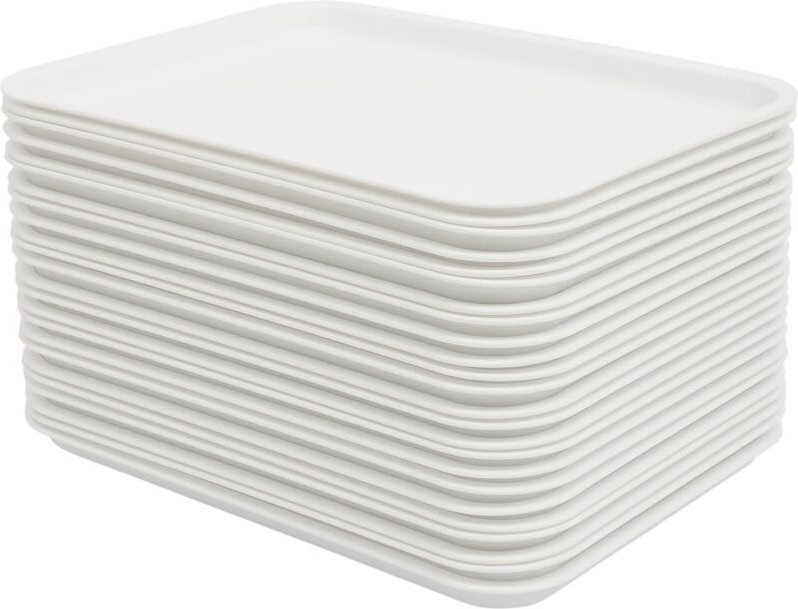 24 Stück Kunststofftablett, Serviertablett, Rutschfest Rechteckig Servierplatten, Plastik Tabletts aus Kunststoff Kunsts...