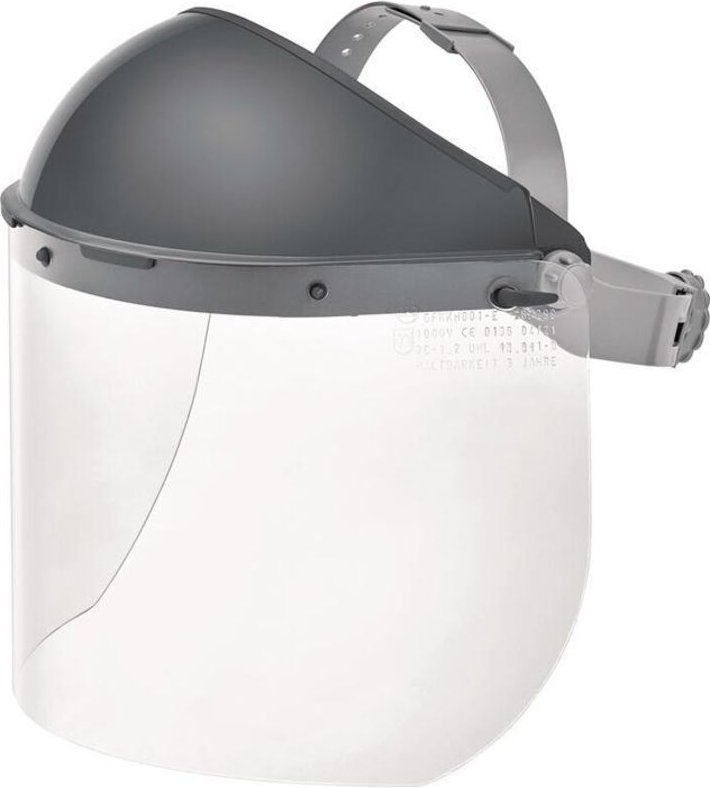 Elektriker Gesichtsschutz GFKKH001-E PC, klar 460 x 200 x 1,5 mm EN 166, EN 170, GS-ET 29