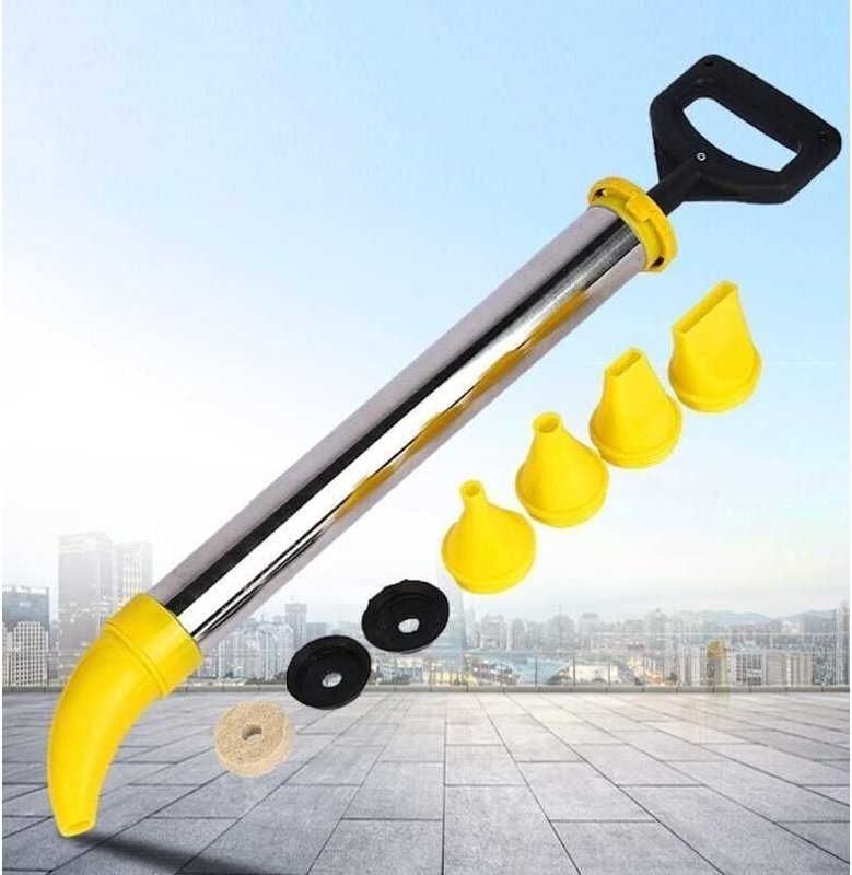 Kartuschenpistole Edelstahl Mörtel Pointing Fugenpistole Mörtel Sprayer Applikator Zement Kartuschenpistole mit 5 Düsen