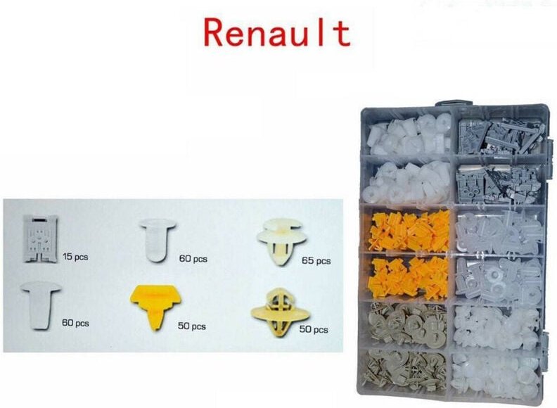 Trade Shop Traesio - Trade Shop - clip fixed by car renault confe 300 pezzi ricambi plastic -