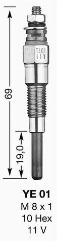 Glühkerze YE01 ut NGK