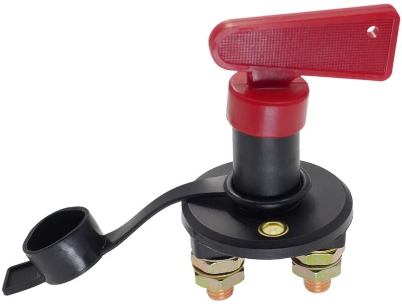 Ersandy - Batterie-Trennschalter mit 1 Schlüssel, 12 V/24 v Kfz-Batterie-Trennschalter, Notstrom-Trennschalter mit isoli...