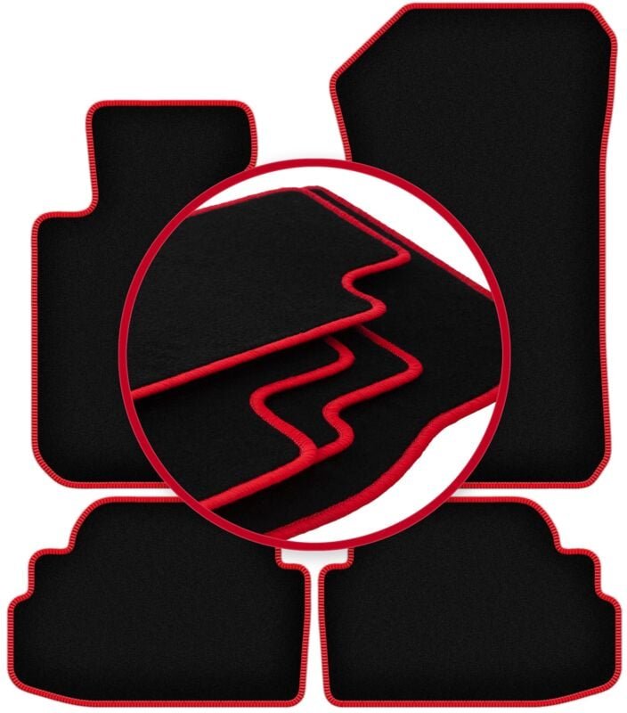 CARLUX-RED Auto-Fußmatten für: BMW 1 E82 Coupé (2004-2011)